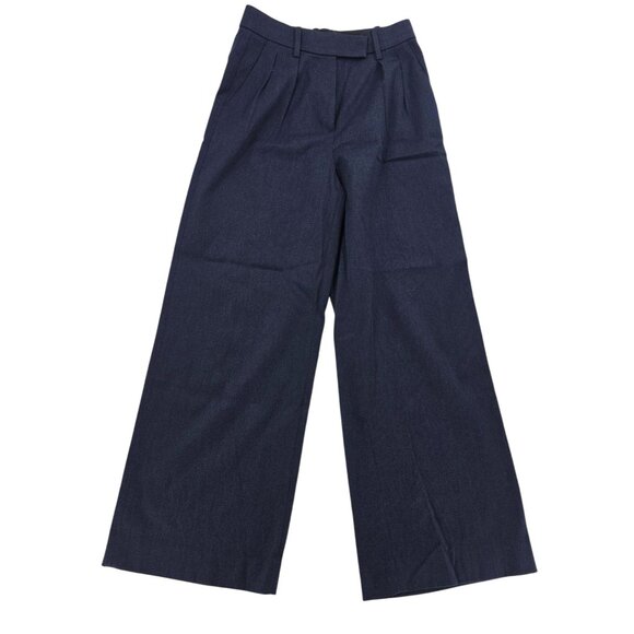 Banana Republic Pants - Banana Republic Womens Navy Wide-Leg Pleated Trousers, Size 4 Polyester/Viscose